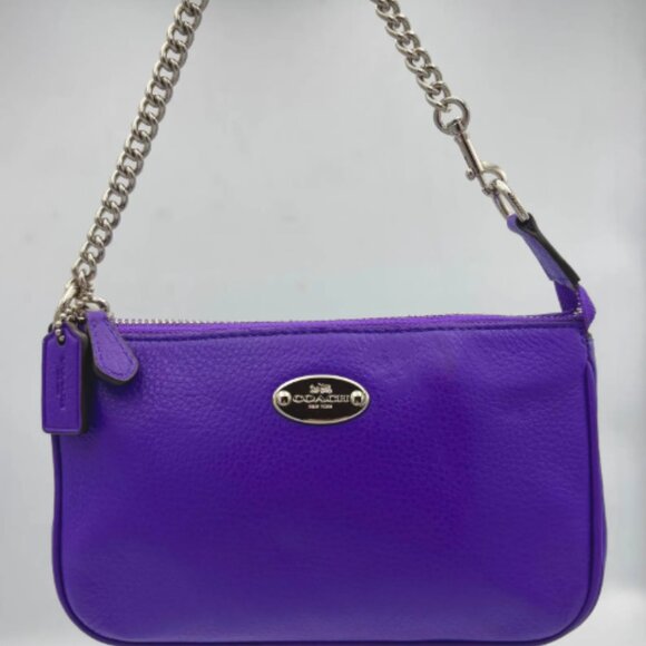 Coach Handbags - Coach Nolita | Purple Leather Mini Shoulder Bag | Chain Strap Wristlet | F53340